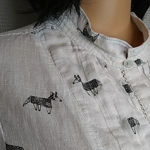 Holding Horses Zebra print button-down shirt